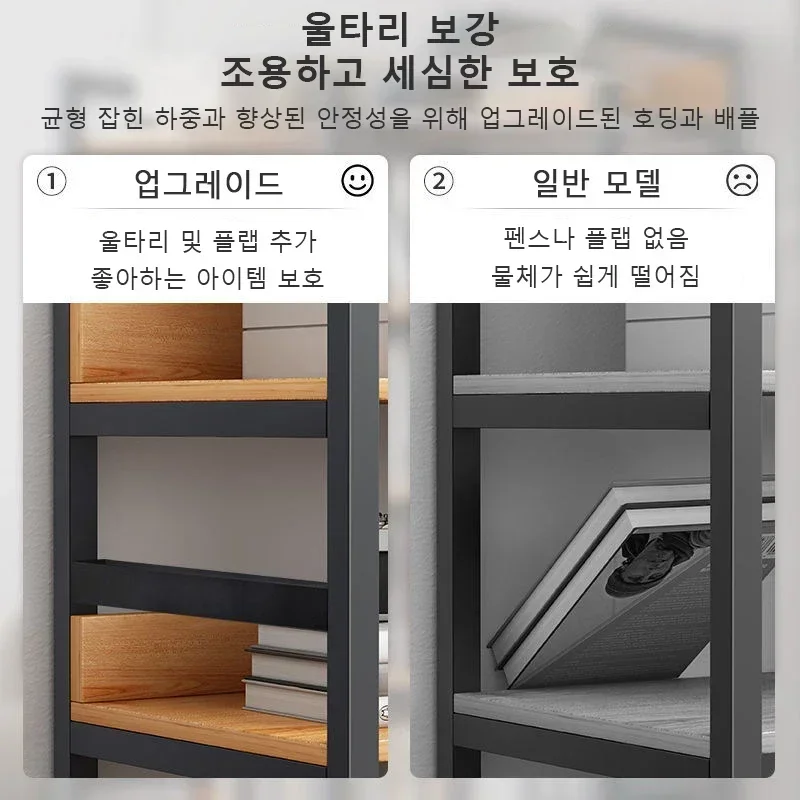 Storage rack Book display stand Bookcase Simple Flooring Steel Wood Multi Layer Living Room Storage Rack Home Bedroom Iron Bookcase Shelves