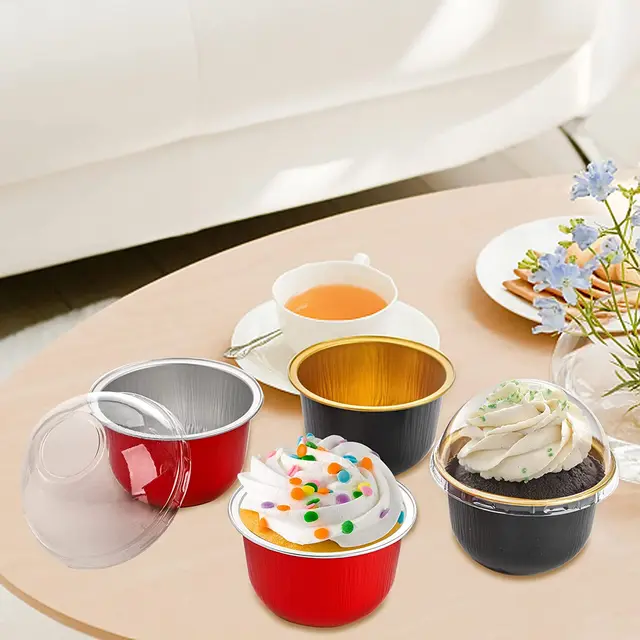 50x Mini Aluminum Foil Muffin 50-Pack 5oz Aluminum Foil Baking