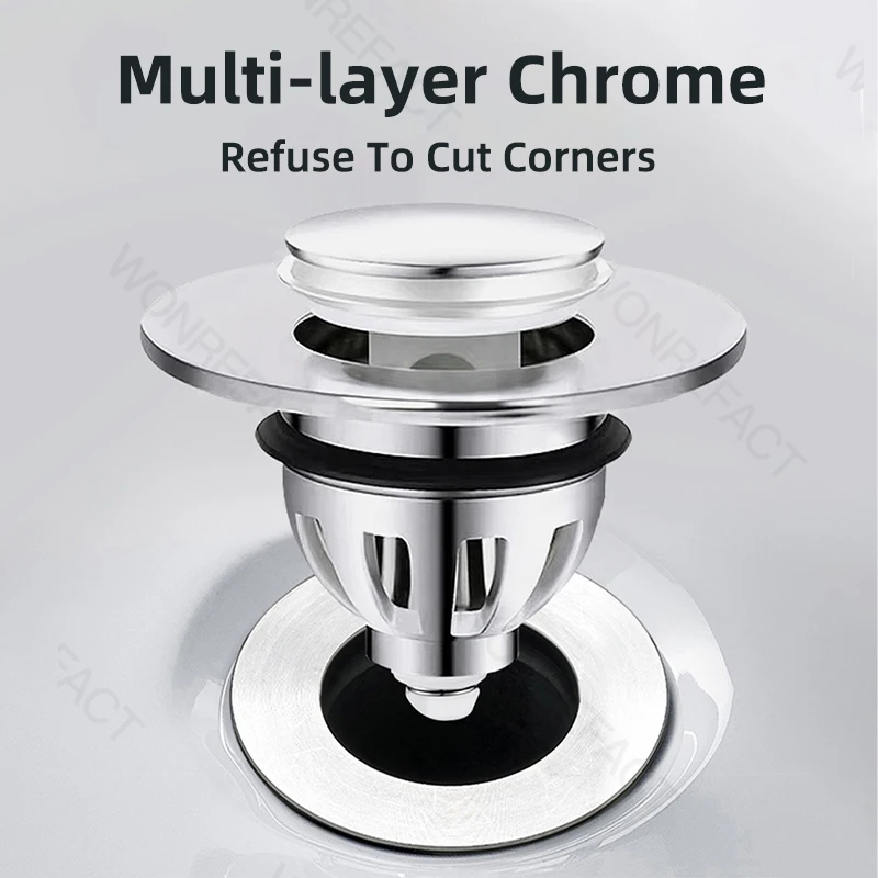 Bathroom Drain Strainer Universal Sink Strainer Washbasin Hair Collection Tool Easy to Install Pop-Up Bathroom Sink Bath Stopper