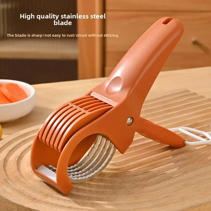 Multifunctional Kitchen Vegetable Fruit Slicer with Stainless Steel Blade Salad Chopper Tool for Home Kitchen