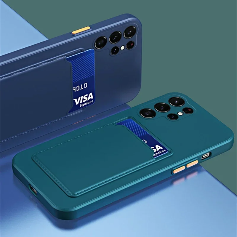 Universal Card Holder Phone Case with Lens Protection and Soft Cover Design