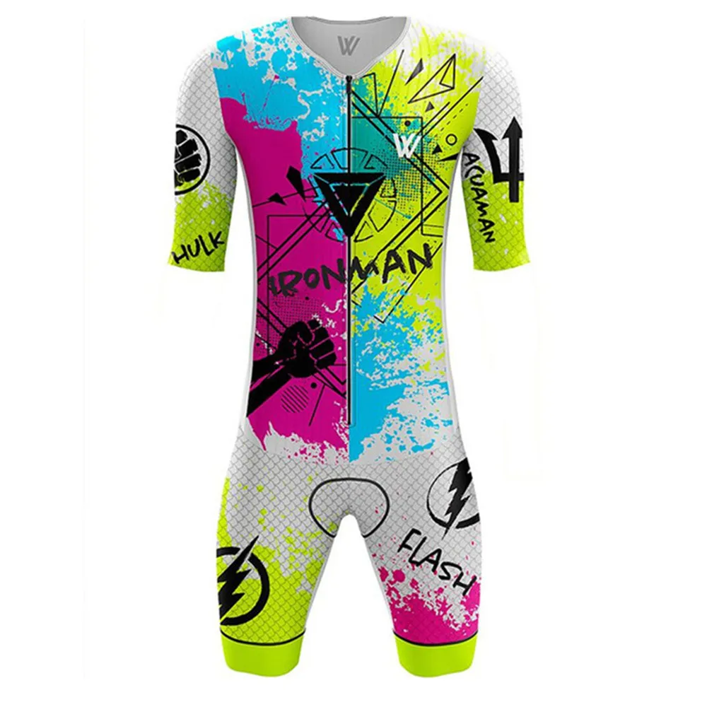 Cycling suit Man Triathlon Skinsuit Cycling Short Sleeve Swimwear Bike Jersey Clothes Jumpsuit