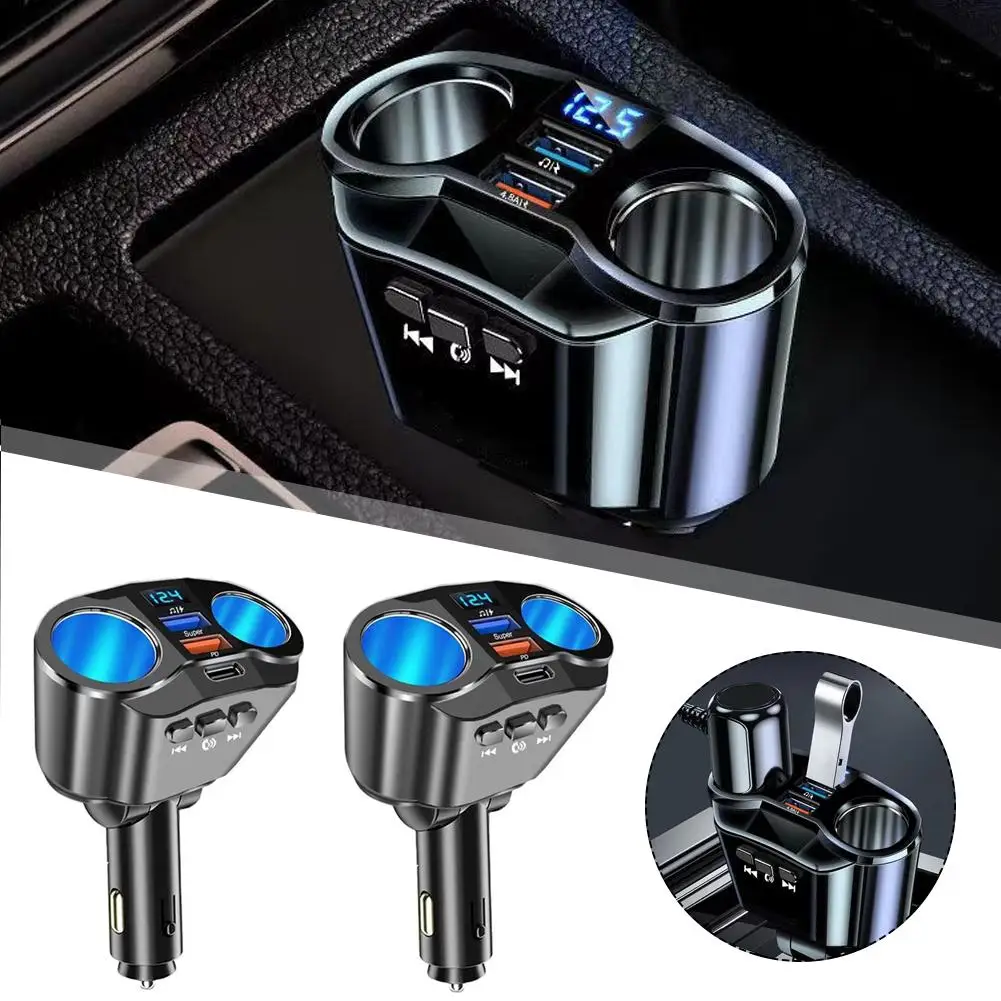 

Car Cigarette Lighter Socket Splitter Charger PD QC3.0 Fast Charger Dual USB 4.8A Digital Display Power Adapter For All Pho H5A2