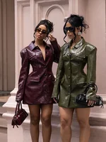 Veste Blazer en Cuir Tendance pour Femme Printemps 2026 Nouvelle Collection – Col Revers, Manches Longues, Poches, Style Chic, Veste de Costume Simple Boutonnage, Vêtement d'Extérieur Élégant 6