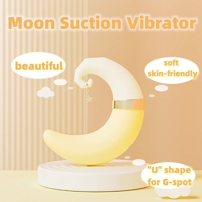 

New Clit Sucker Vagina Sucking Vibrator Female Suck Vibrate Clitoris Nipple Stimulation Masturbator Sex Adult Toy Moon for Women