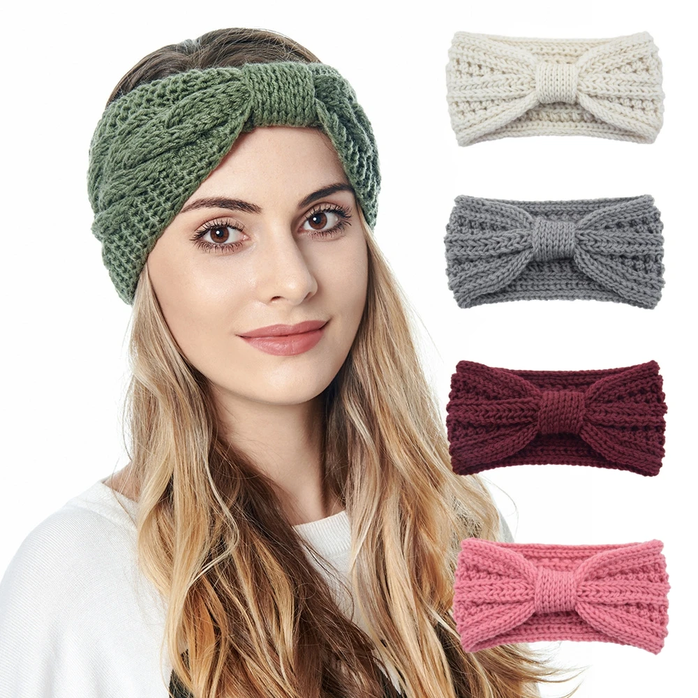 Women Ladies Winter Crochet Knit Knitted Soft Hat Headband - Foto 3