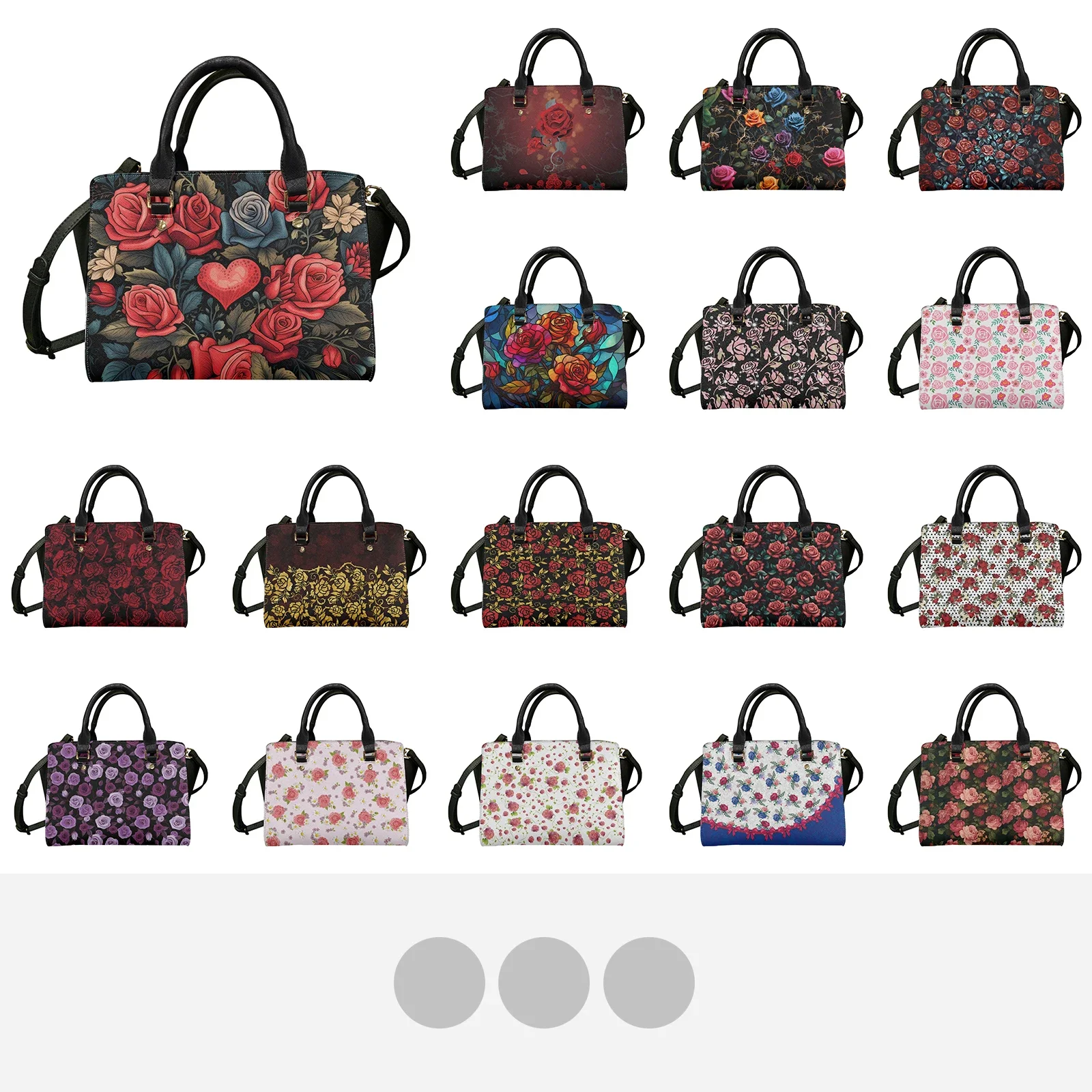 

New Style Women's Handbag Rose Pattern Comfort Waterproof PU Space Leather Butterfly Bag Fit Give Girlfriend's Birthday Present