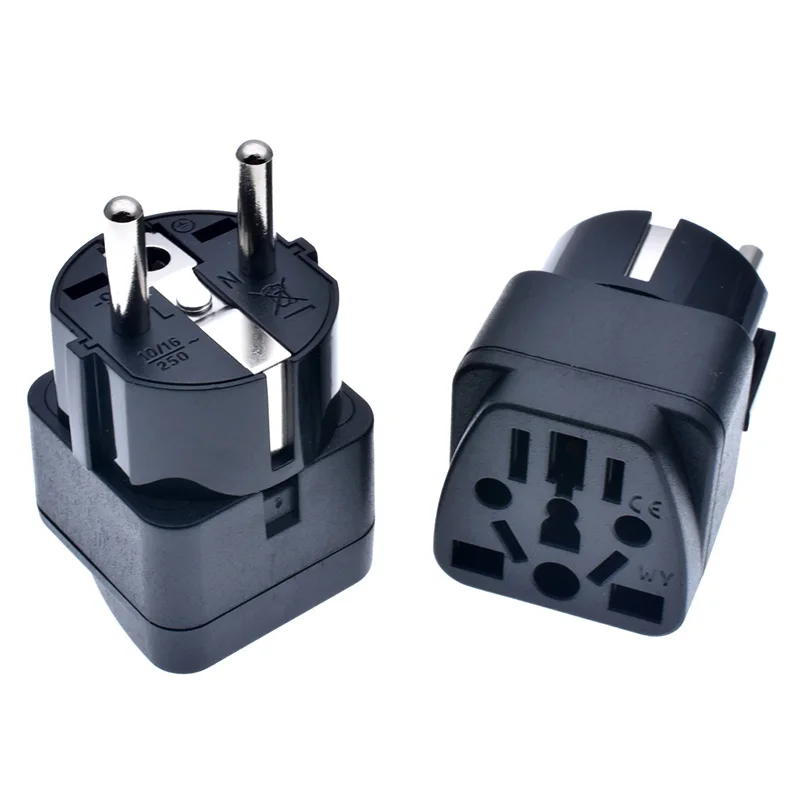 Universal Italy Switzerland India UK US AU to EU German Russia AC Power Socket Schuko Plug Travel Charger Adapter Converter