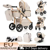 Poussette bébé 3 en 1 paysage haut pour nouveau-né mère enfants Portable chariot pliant luxueux poussette siège de voiture landau de voyage 1