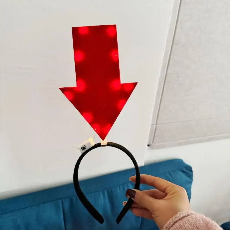 Einzigartiges Pfeil-Licht-Stirnband, lustiges Fragezeichen-Haarband, Weihnachts-Geschenke, Mädchen-Kopfbedeckung, Feiertags-Haarreif, Kostüm-Kopfschmuck – Detail 4