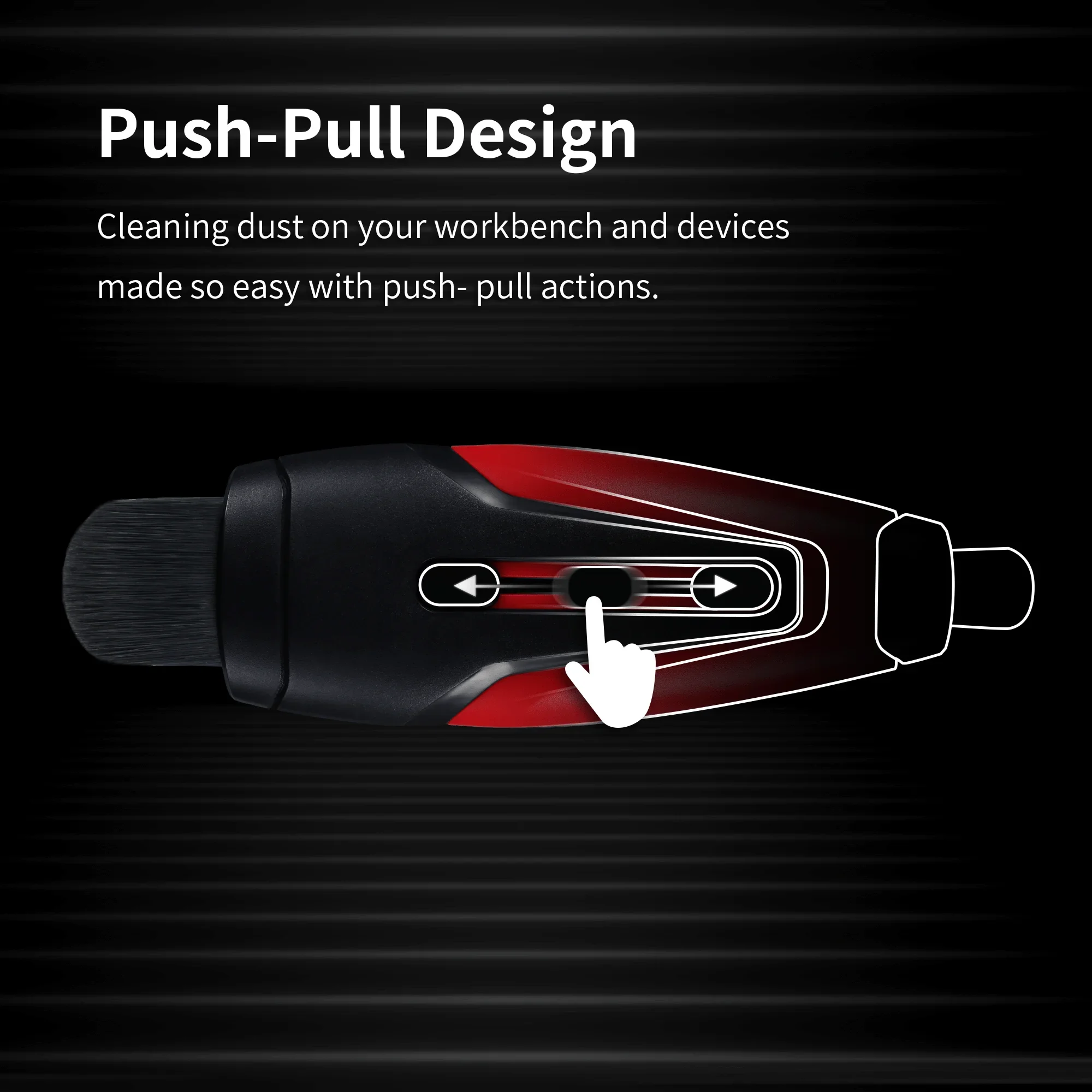 Retractable Double-Tip Dust Brush for Hobby and DIY Projects