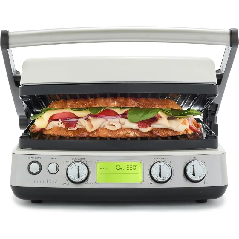 

GreenPan Elite 7-in-1 Multi-Function Contact Grill & Griddle, Healthy Ceramic Nonstick Aluminum, Grill & Waffle Plates
