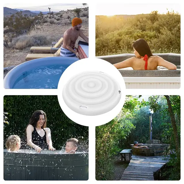 Solar Pool Cover FT Inflatable Hot Tub Cover With Handles