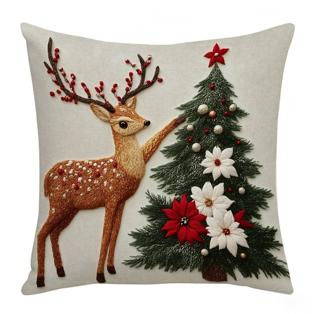 New Merry Christmas Cushion Cover Home Decorations 2025 Christmas Ornament Pillow Case Xmas Navidad Gifts New Year Gifts