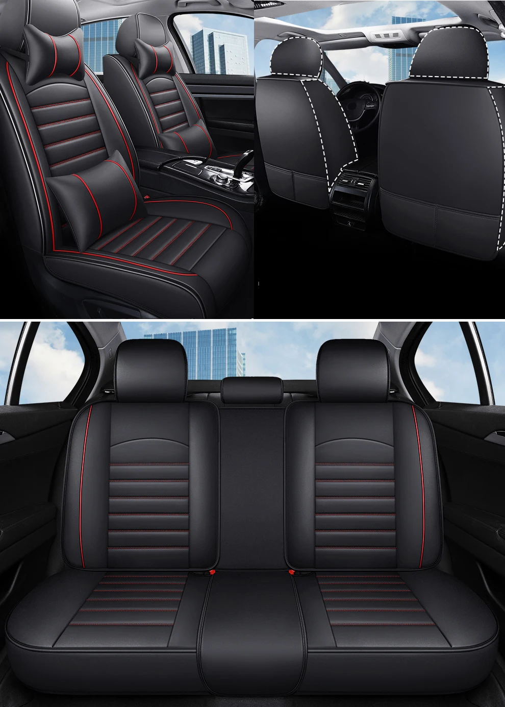 Universal Leather Car Seat Cover Full Set For Renault Captur Opel