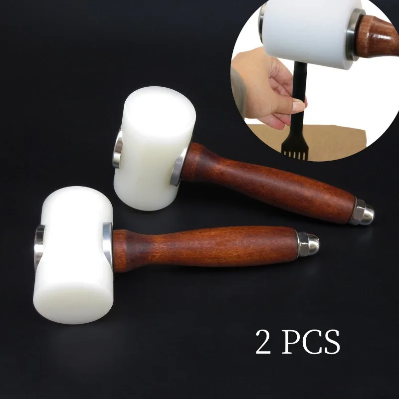 Professional Leather Carve Hammer Nylon Hammers Mallet Wood Handle Leathercraft Punch Printing Percussion DIY Tool leather tools leather craft tools leather craft tool leather craft hammer
