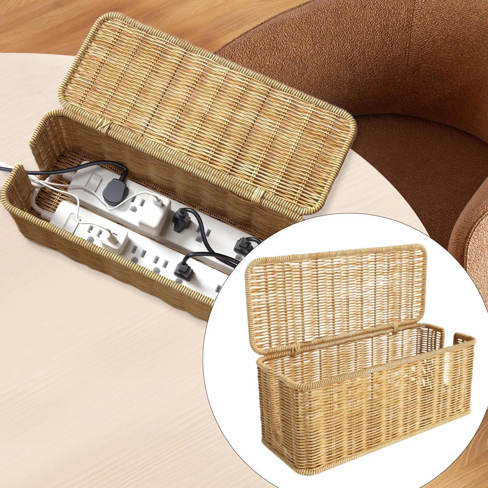 Cable Management Box Cable Organizer 2 Open Slots Dustproof Breathable Box for