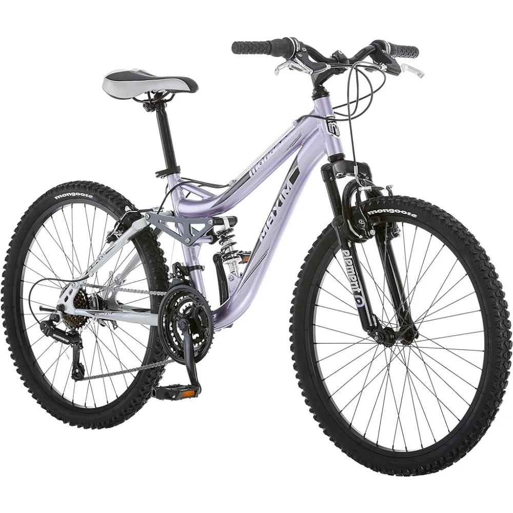 

Girls Mountain Bike 24-Inch Wheels Aluminum Frame 21-Speed Drivetrain Lavender Freight Free Adult Bicycle for Men Road Cycling