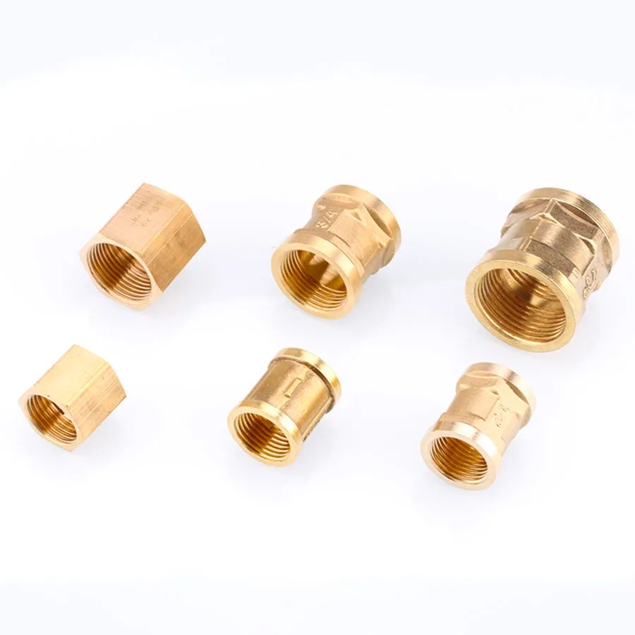 Brass Pipe Hex Nipple Fitting Quick Coupler Adapter 1/2 3/4 1 BSP Female To Female Thread Reducing Joint Water Oil Gas Connector
