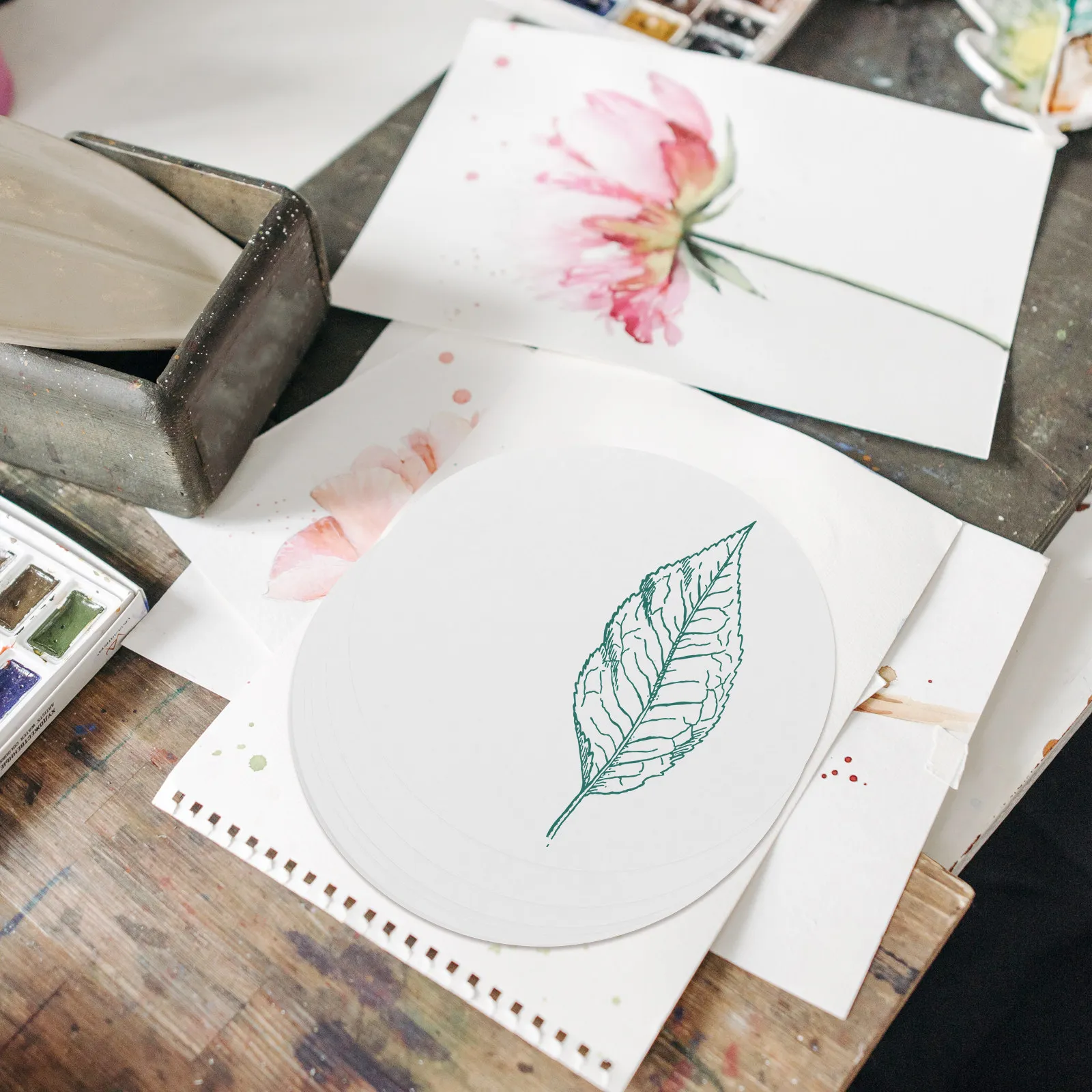 20Pcs 라운드 페인팅 골판지 두꺼운 종이 DIY 낙서 장식 아트 프로젝트를위한 하드 보드 그리기 서예 만다라