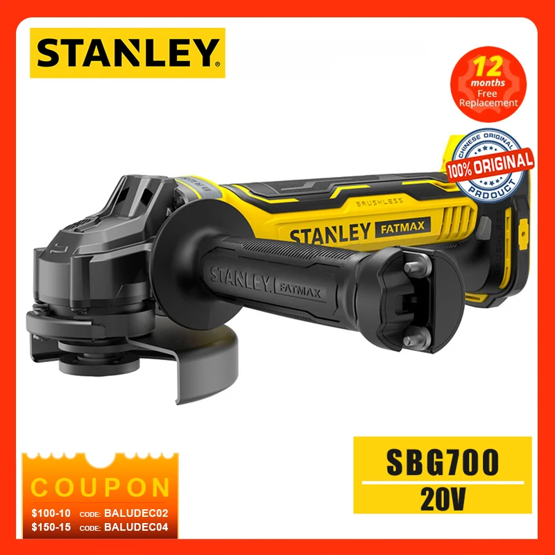 

STANLEY Grinder SBG700 20V Brushless Cordless Angle Grinder 125mm M14 Grinding Machine Without Battery and Charge