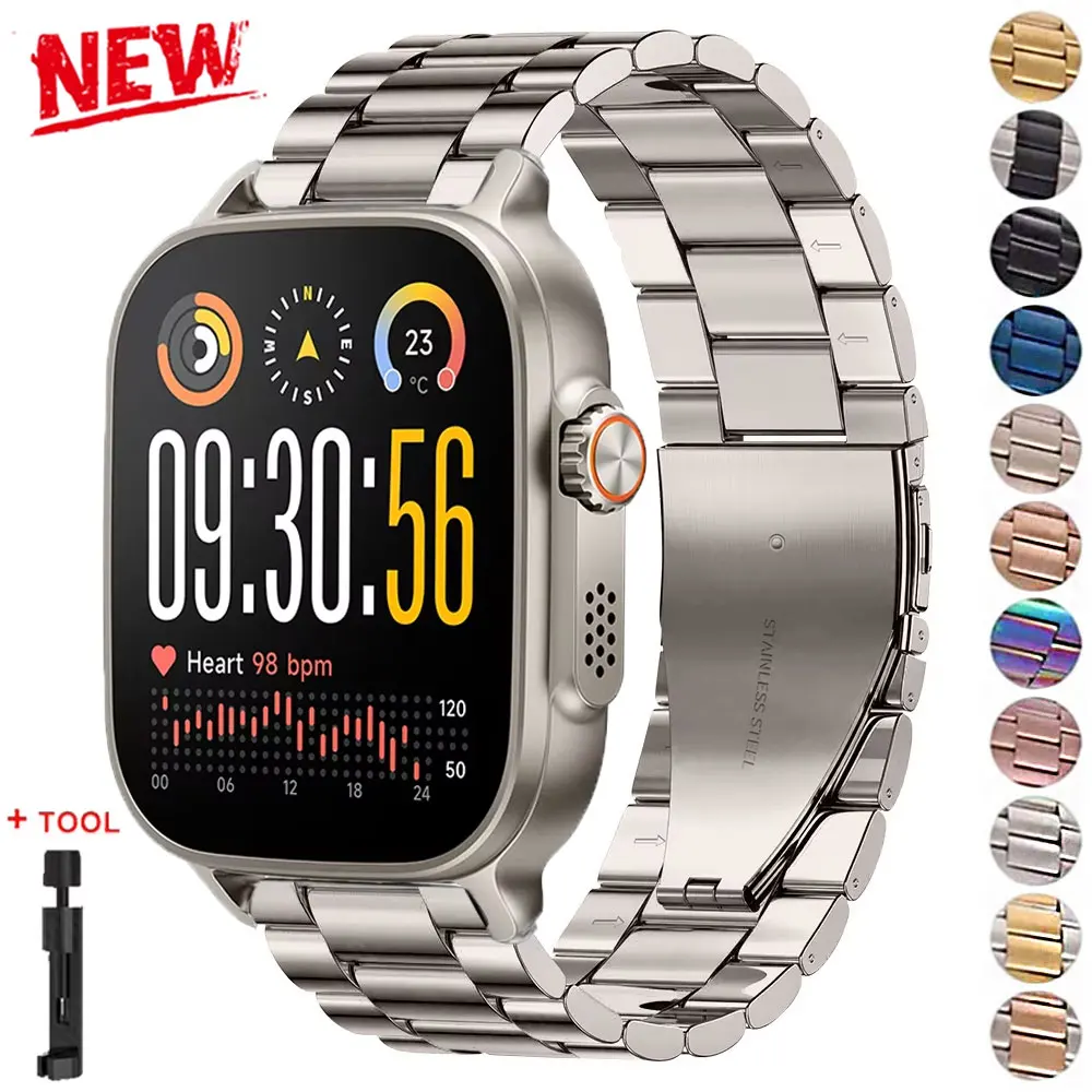 Elegant Metal Strap 22mm - Premium Replaceable Business Wristband Bracelet