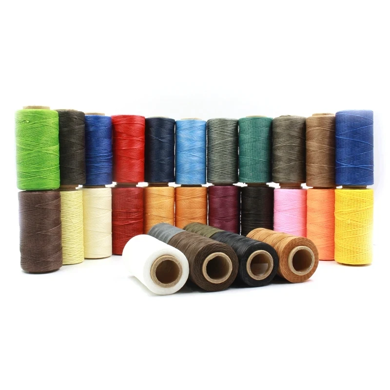 

Durable 260 meters/pcs 150D Woven 1mm Flat Wax Thread For DIY Leather Hand-Stitching Sewing Craft Waxed Line Diverse Colors
