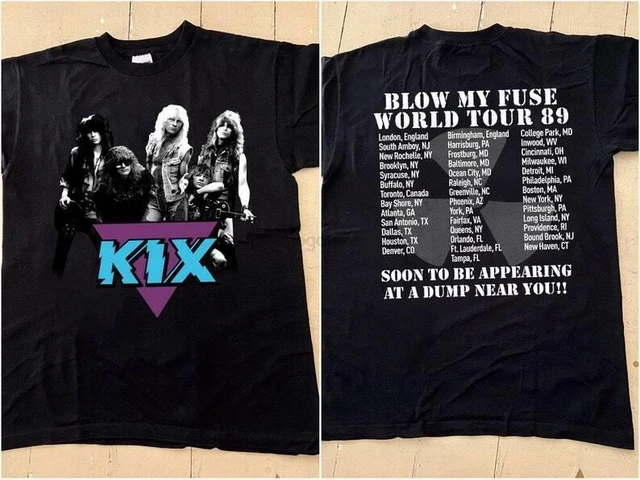 KIX Band T Shirt Kix Blow My Fuse Tour 1989 80-90s Rock Music Tour Cotton  Tee - AliExpress
