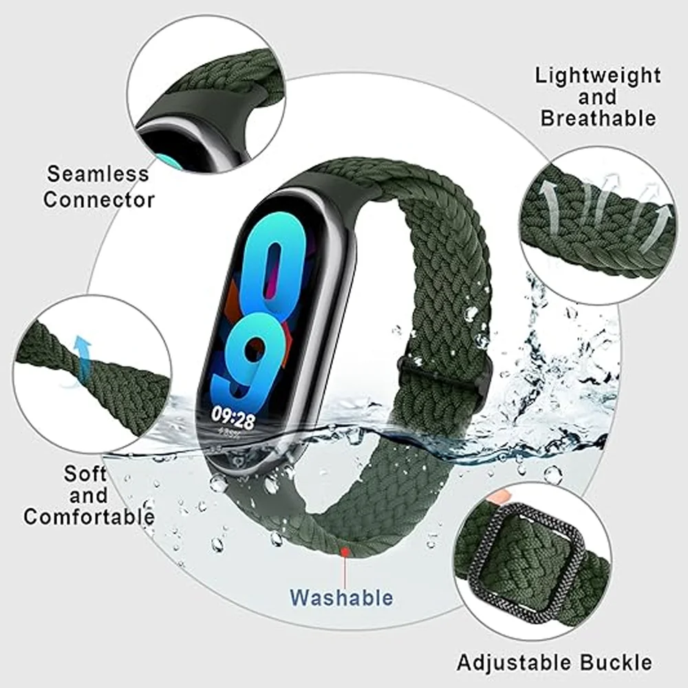 Braided Elastic Nylon Solo Loop Strap - Stretchable Watchband Bracelet