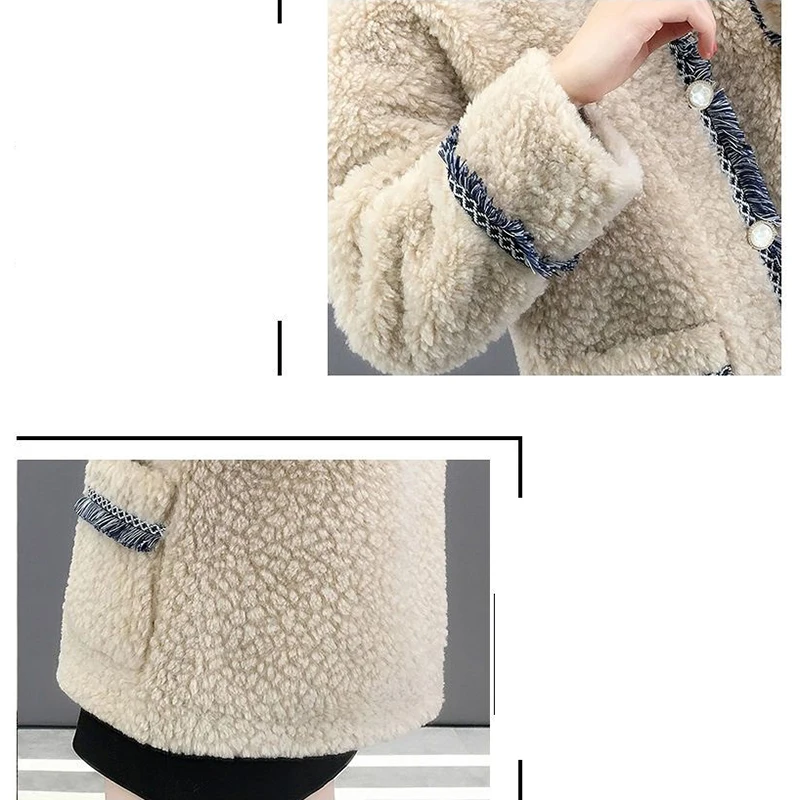 Formal Lamb Wool Jacket Women Outwear 2023 New Autumn Winter Fur Coat Fashion Loose Joker Tassel Single-Breasted Lambwool Coats