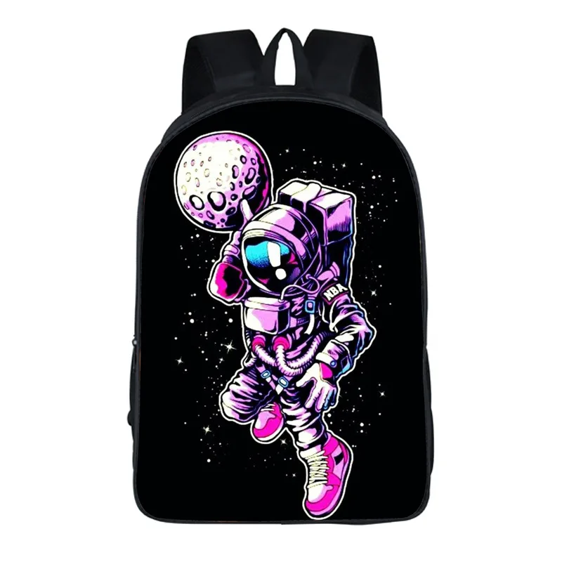 Cartoon Astronaut Student Schoolbag Creative Polyester Comfortable Primary School Backpack Mochila Escolar School Bags Plecak