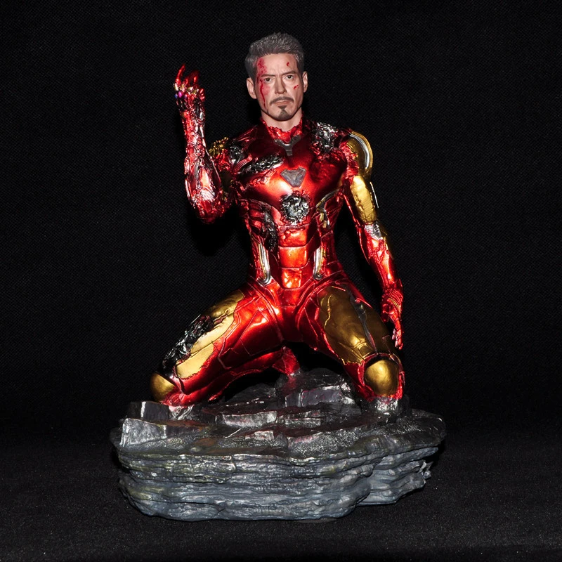 

Marvel Avengers Endgame Iron Man 16cmmk85 Snap Your Fingers Gk Kneeling Statue Boxed Figure Series Decorated Birthday Toy Gift