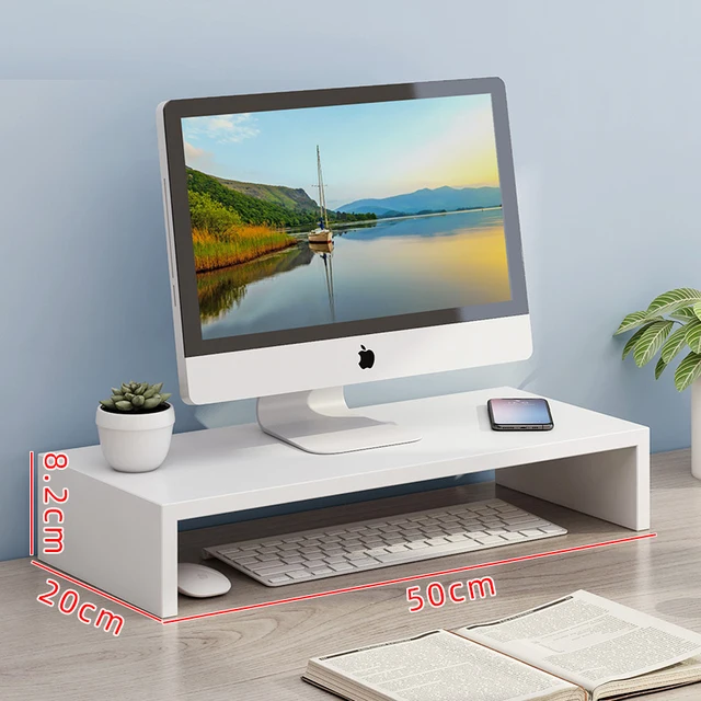 디스플레이 증가 랙 DIY 데스크탑 스토리지 랙은 현대 미니멀리스트 스타일의 간편한 설치 목재 인체공학적 노트북 스탠드입니다.