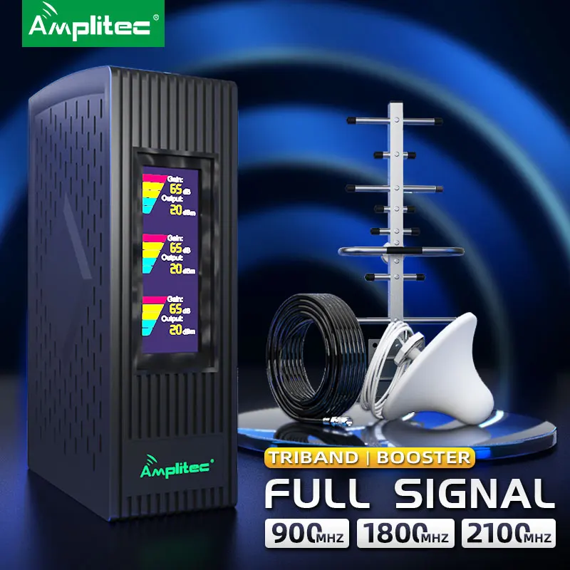 Amplitec GSM Triband Repeater 900 1800 2100 MHz Singal Booser 2G 3G 4G