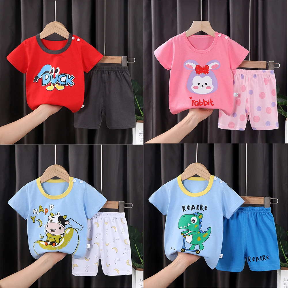 

Cartoon Dinosaur Print Newborn Brother Clothes Baby Boy Shirt + Summer Shorts Set Letter Male Costume Infant T-shirt Baby Short