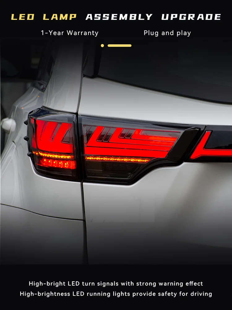 

Car Light For Toyota Highlander 2015-2021 New Upgrade Full LED DRL Tail Lights Auto Taillight Rear Lamp Signal Accessories