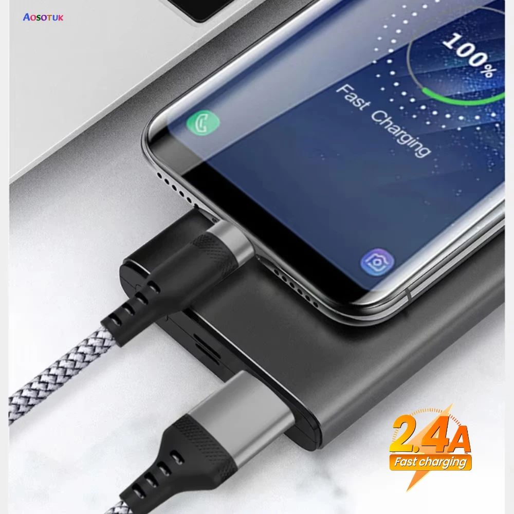 Cavo Ricarica Rapida Per IPhone 1,2m - Nylon Intrecciato, 12W, 3A - USB A Lightning - Compatibile Con IPhone 14,13,12,11, IPad, AirPods - 2