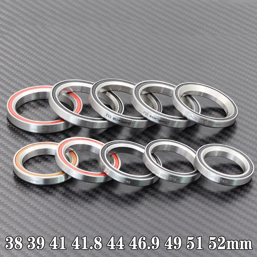 Bike Headset Bearings Steel Silver 1.5 1 1/8inch 45/36 Angle Bicycle Part 38/39/41/44/49/52mm MTB Road Bicycle Accesseries Bike Headset Bearings