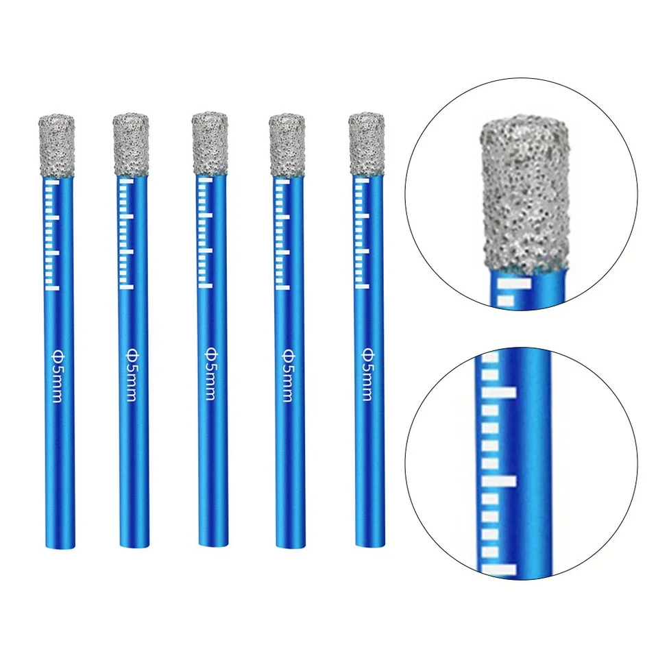 Punta Da Trapano 65 Mm Per Piastrelle E Marmo | Con Punta Di Centraggio | Gambo Esagonale 9.5 Mm - Foto 5