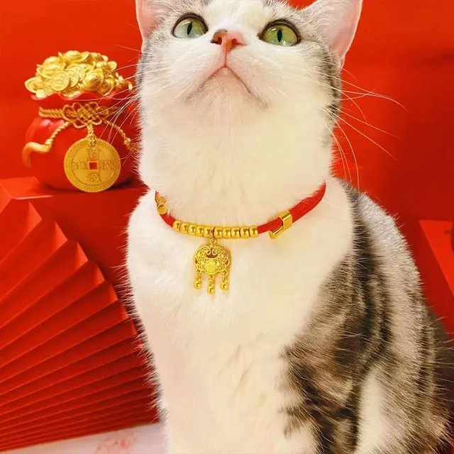 Cat Collar Necklace Lightweight Red String Soft Cat Dog Collar