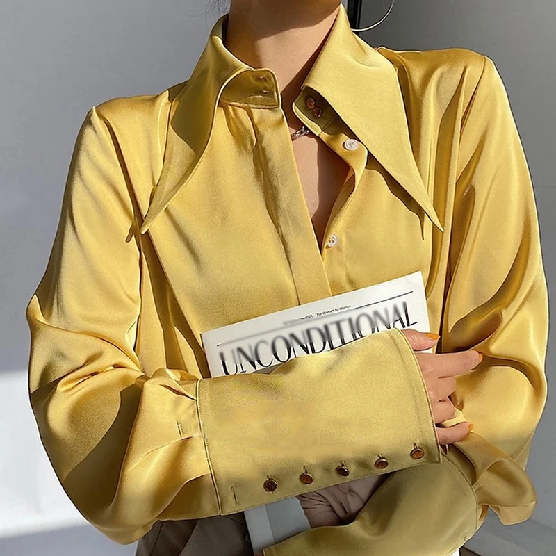 Autumn Vintage Women Blouse Elegant Office Lady Long Sleeve