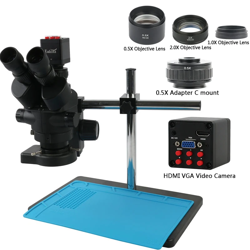 1080P 14MP HDMI VGA Industrial Digital Video Microscope Camera Stereo