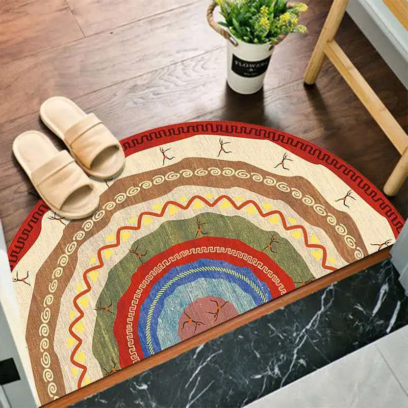 Halfronde Vuilmat Voor Binnen, Antislip, Deurmat Binnen En Buiten Wasbaar Vuilmat Deurmat Polyester Entreemat Entreemat Entree Voordeur Grijs 80 X 120 Cm 3629097422