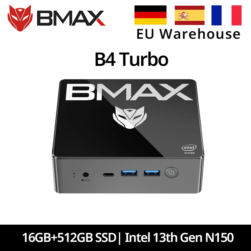 BMAX B4 Turbo Mini PC Windows 11 komputer Intel N150 16GB