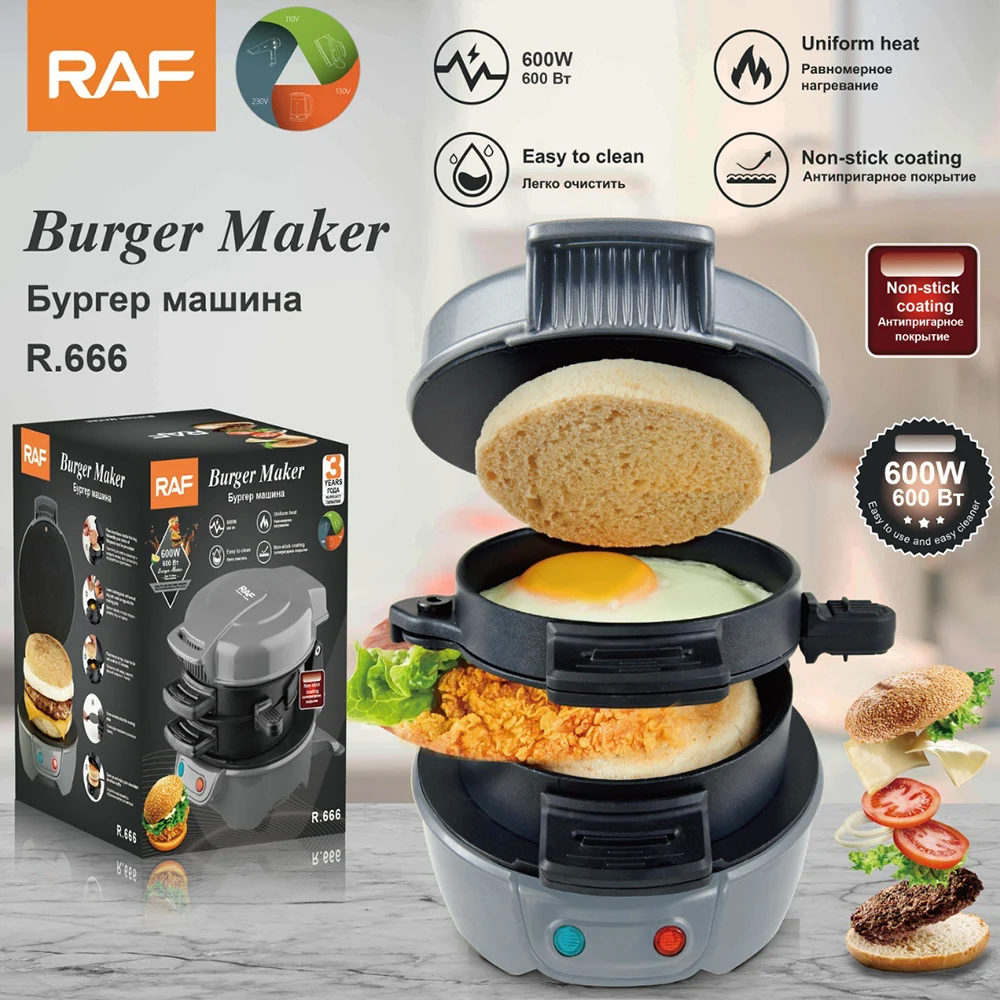Mini Electric Burger Sandwich Maker Machine 220V 110V Bread Grill Baking Toaster Non Stick Pancake Pan for Home Kitchen 빵 토스트기 6