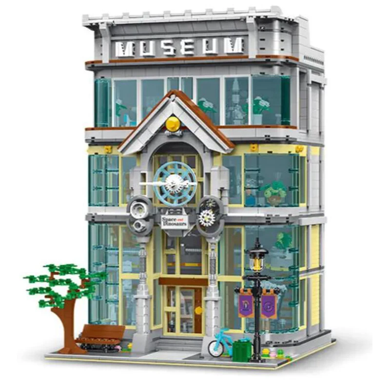 10203 Architectural Street View Series Science Museum Bricks Faro Modulare Claus Toys Building Block Assembly Toys Gift