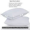 1PC White Pillow Cover Waterproof Pillow Protector Anti Mites Bed Bug Proof Zipper Pillow Cover Allergy Pilow Case 50X70CM 1