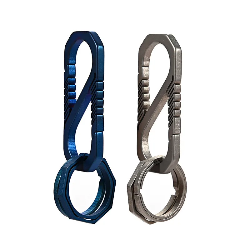 

Durable Titanium Alloy Keychain Car Key Holder Outdoor Carabiner Spring Snap Hook Clip Backpack Buckle