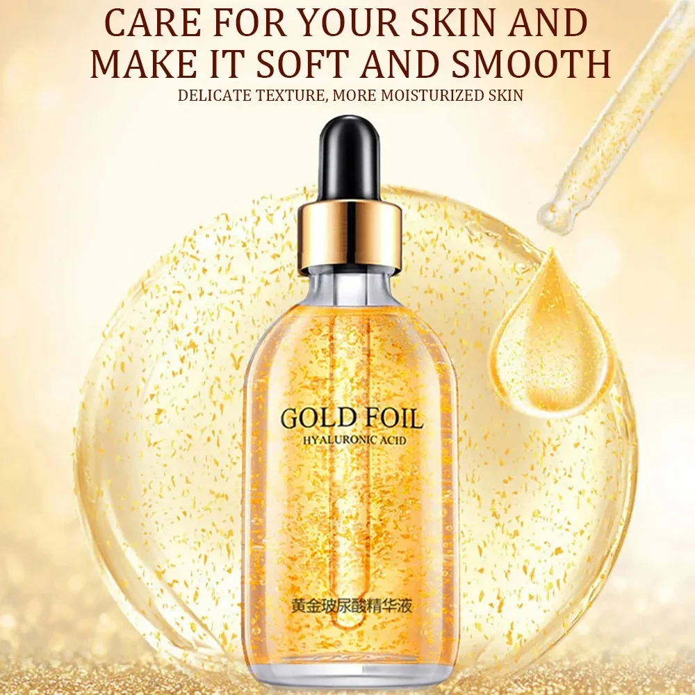 Facial Serum 24K Gold Hyaluronic Acid Anti-wrinkle Anti-aging Brightening Moisturizing skincare Essence Face Care