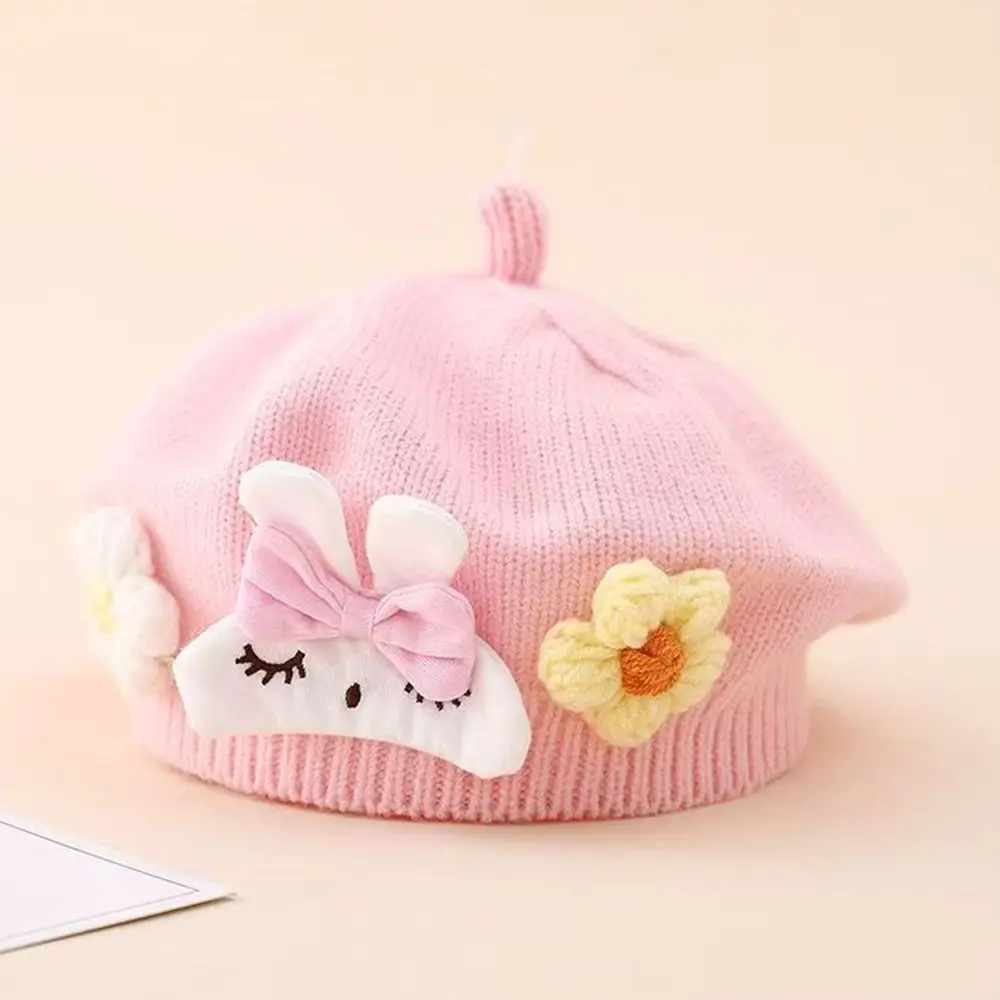 Soft Cotton Winter Baby Beret Hat for Toddler Girls